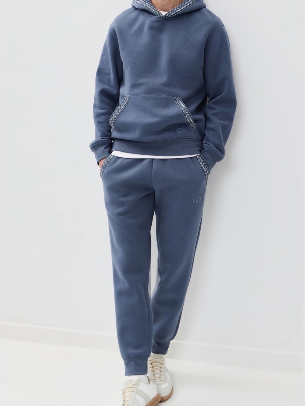 UGG Tasman Pullover Hoodie Sweat Pants Combo Set Blue Gray Men’s MEDIUM NWT